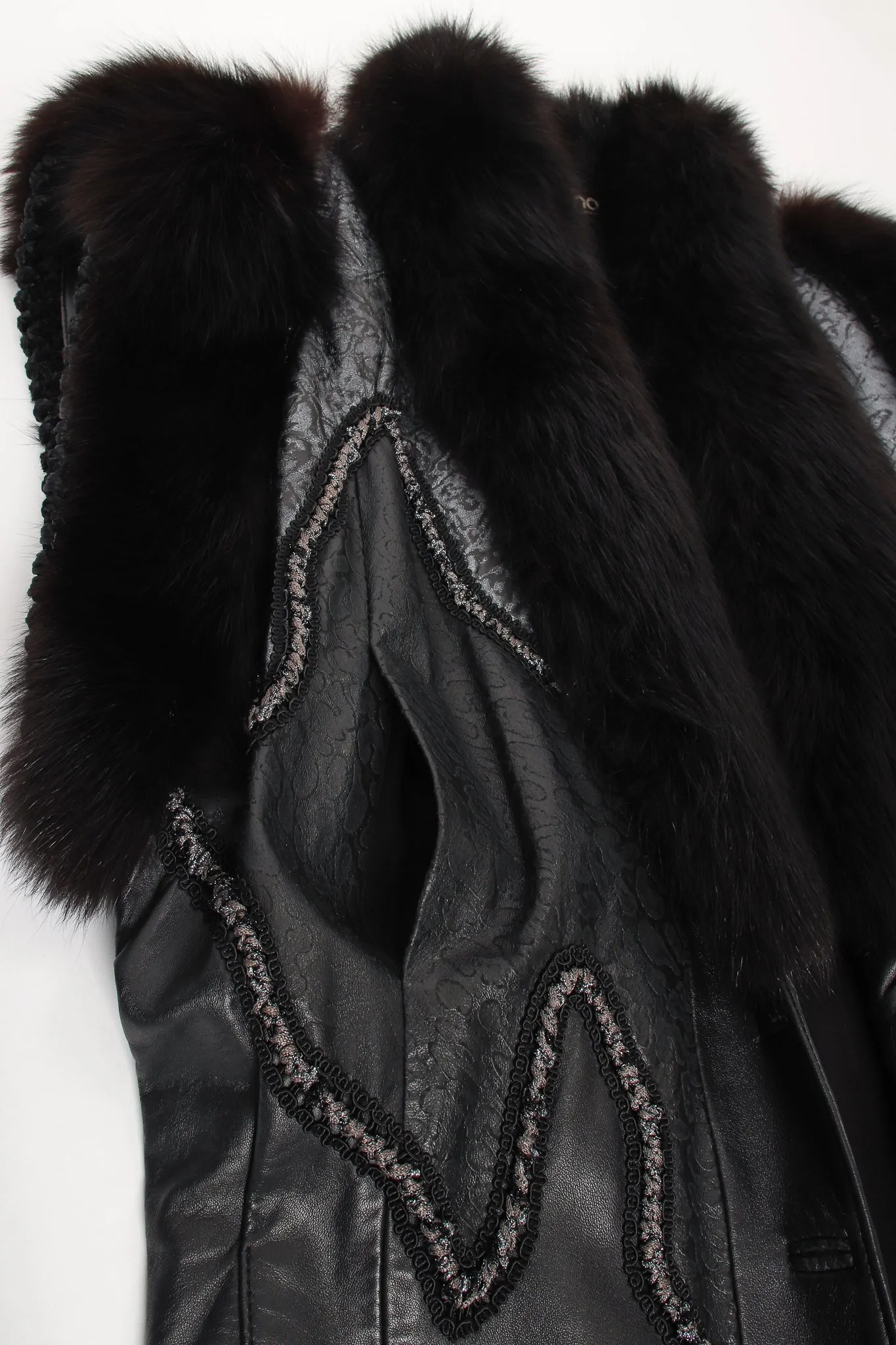 Long Leather & Fur Vest