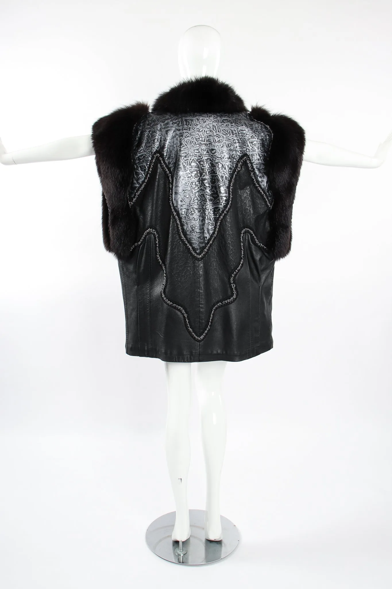 Long Leather & Fur Vest