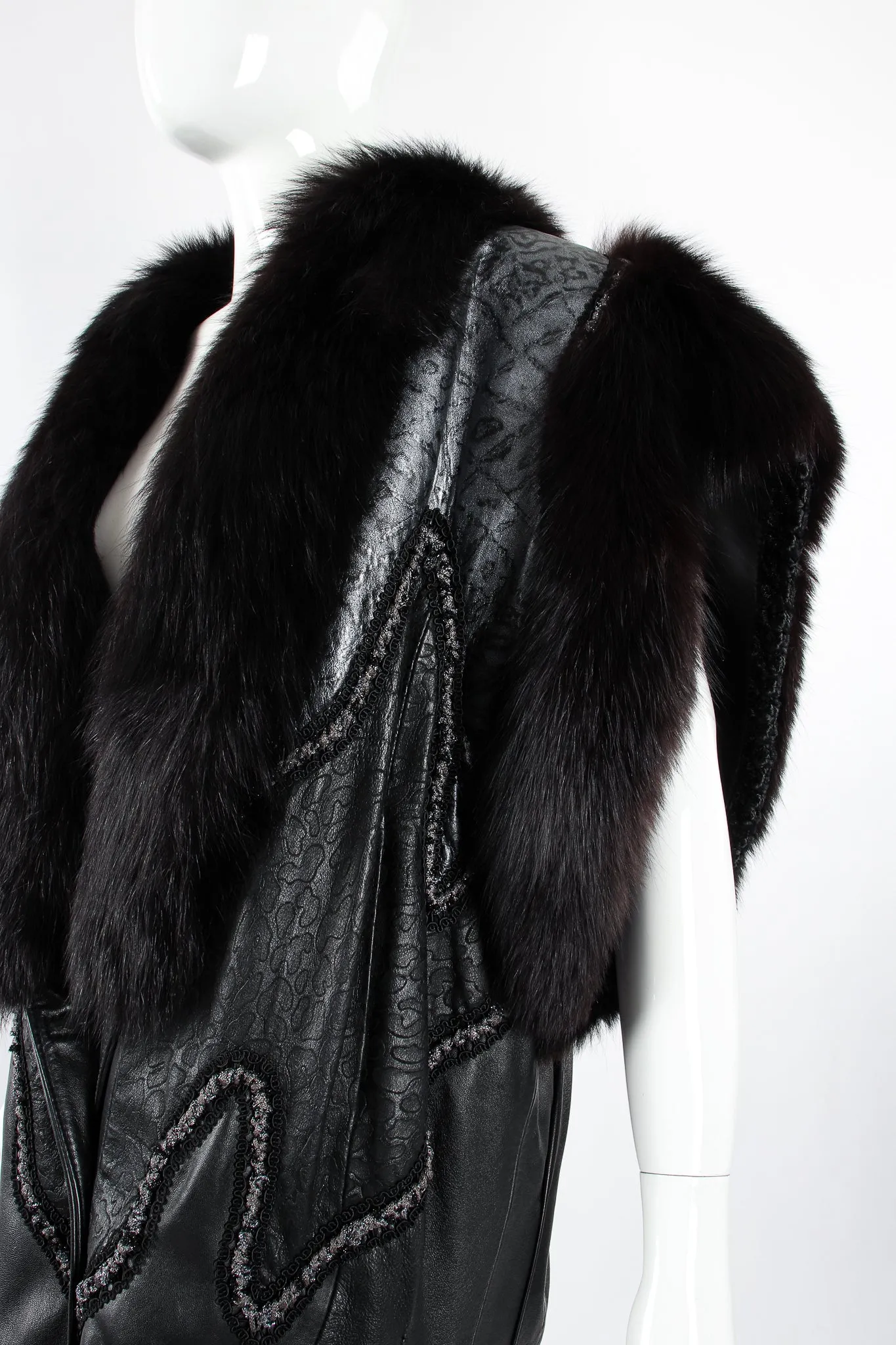 Long Leather & Fur Vest