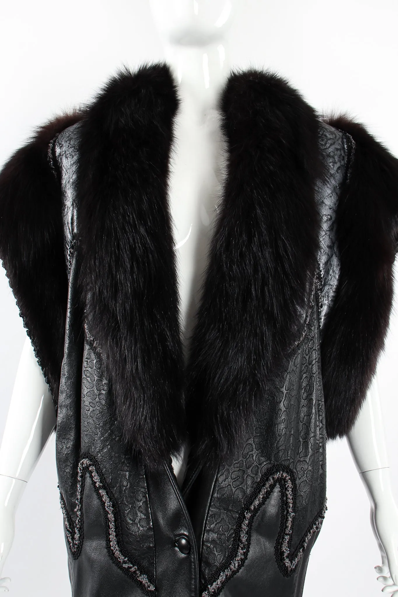 Long Leather & Fur Vest