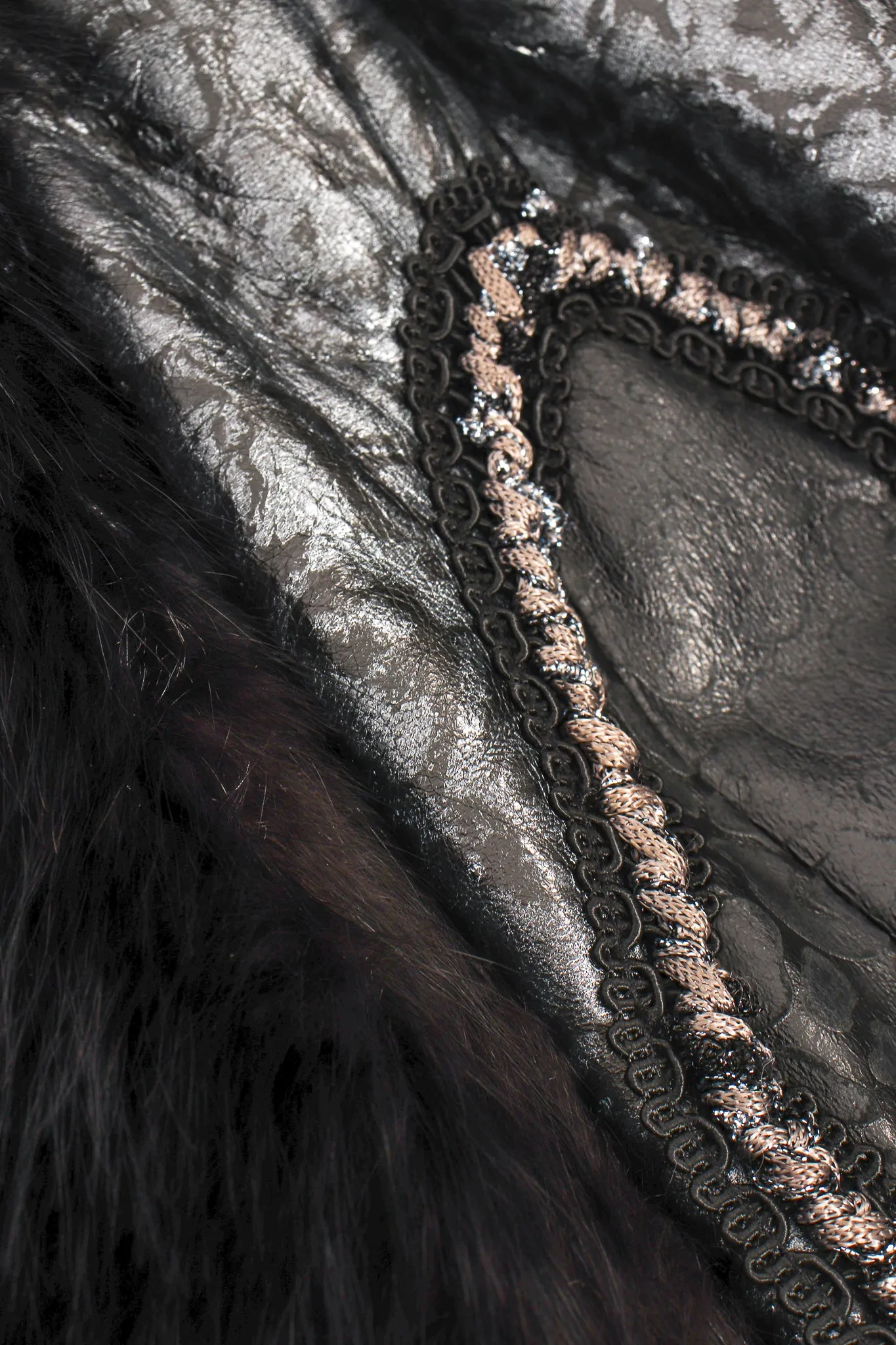 Long Leather & Fur Vest