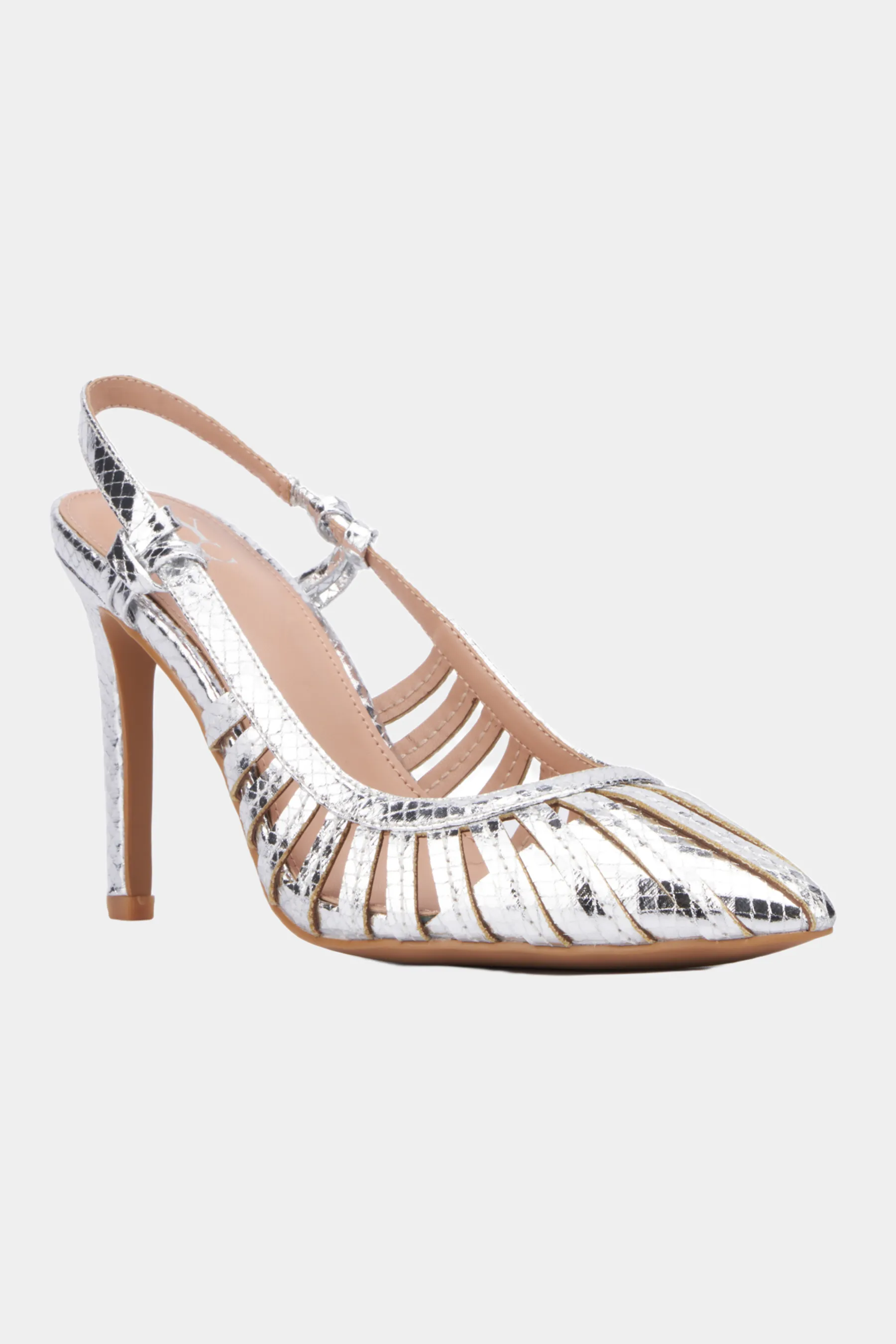 Magdalene Metallic Sling Back Heels