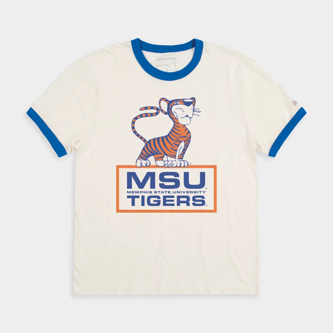 Memphis Tigers MSU Vintage 1965 Logo Ringer Tee