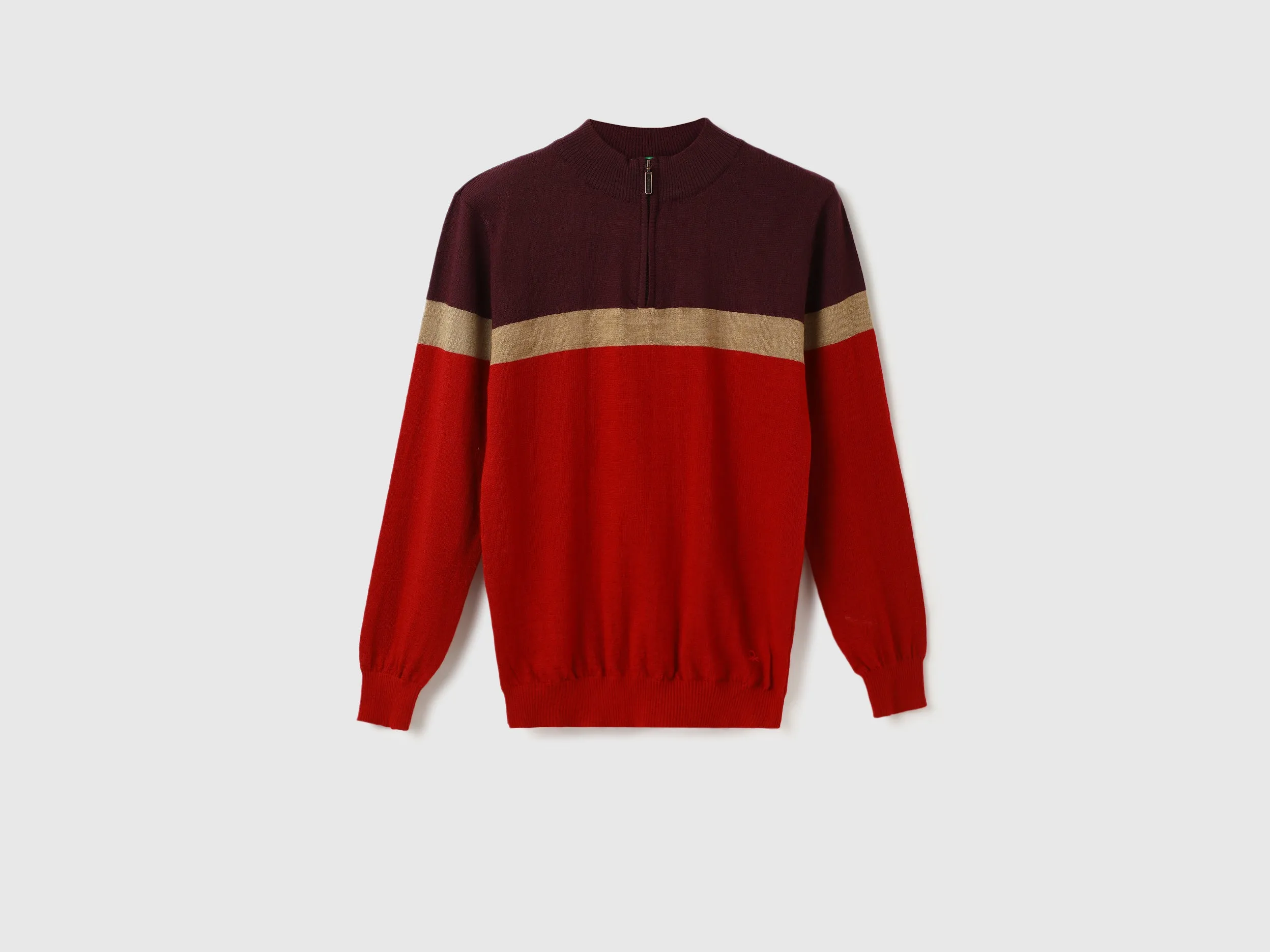 Men Colorblock High Neck Sweater