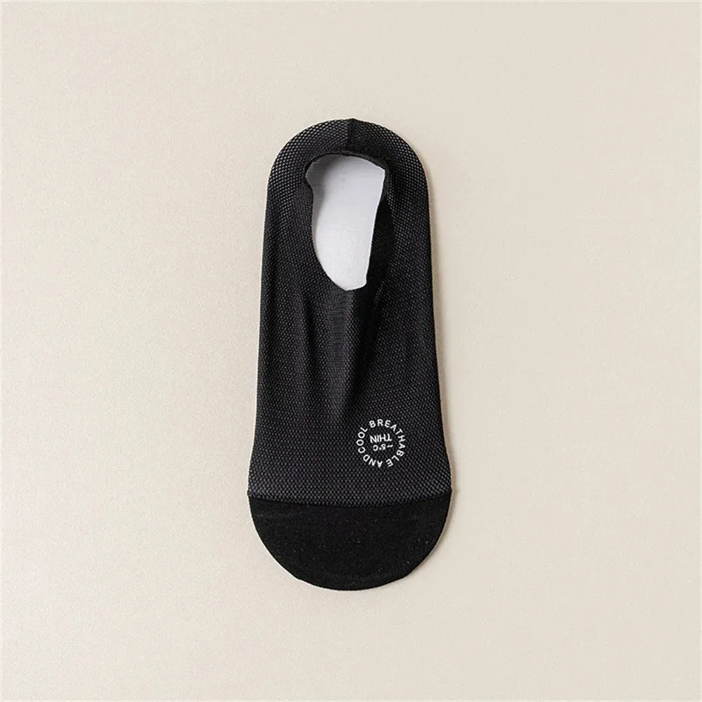 Men's 6-Pack Invisible Hollow Out Mesh Non-Slip Socks