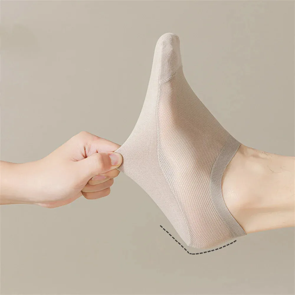 Men's 6-Pack Invisible Hollow Out Mesh Non-Slip Socks