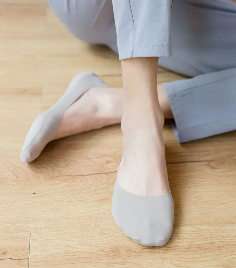 Men's 6-Pack Ultra-Thin Summer Boat Socks: Breathable, Non-Slip, Ice Silk Comfort