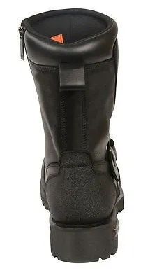 MEN'S MOTORBIKE LEATHER STRAP BOOT W/REFLECTIVE PIPING & GEAR SHIFT PROTECTION