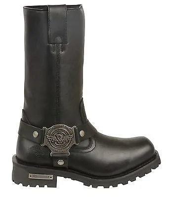 MEN'S MOTORCYCLE GENUINE LEATHER 11 INCH WATERPROOF SQUARE TOE BOOT
