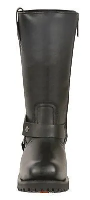 MEN'S MOTORCYCLE GENUINE LEATHER 11 INCH WATERPROOF SQUARE TOE BOOT