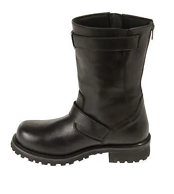 MEN'S MOTORCYCLE GENUINE LEATHER 11 INCH WATERPROOF SQUARE TOE BOOT