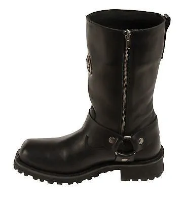 MEN'S MOTORCYCLE GENUINE LEATHER 11 INCH WATERPROOF SQUARE TOE WIDE BOOT