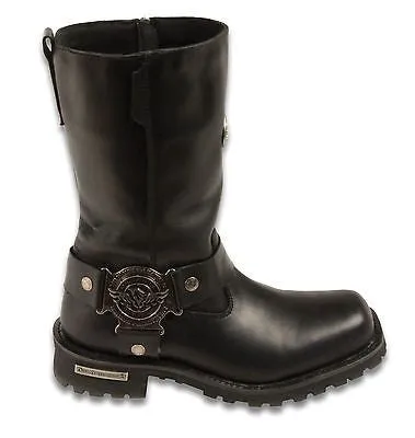 MEN'S MOTORCYCLE GENUINE LEATHER 11 INCH WATERPROOF SQUARE TOE WIDE BOOT