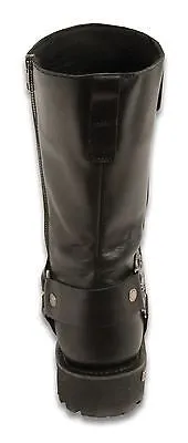 MEN'S MOTORCYCLE GENUINE LEATHER 11 INCH WATERPROOF SQUARE TOE WIDE BOOT