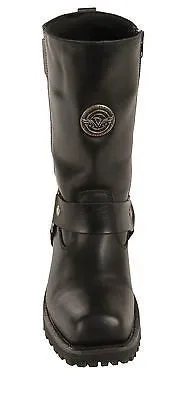 MEN'S MOTORCYCLE GENUINE LEATHER 11 INCH WATERPROOF SQUARE TOE WIDE BOOT