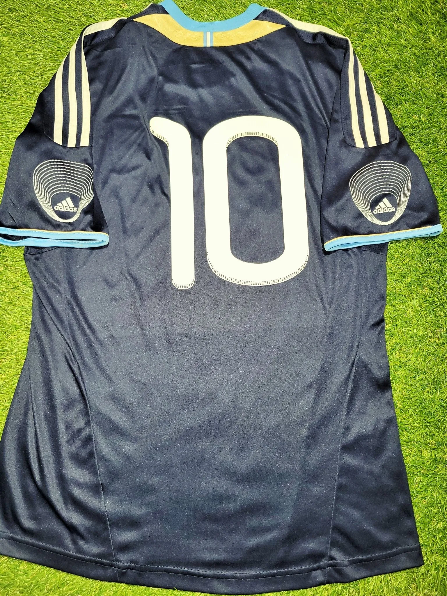 Messi Argentina 2011 2012 FRIENDLY Away Soccer Jersey Shirt L SKU# V88835