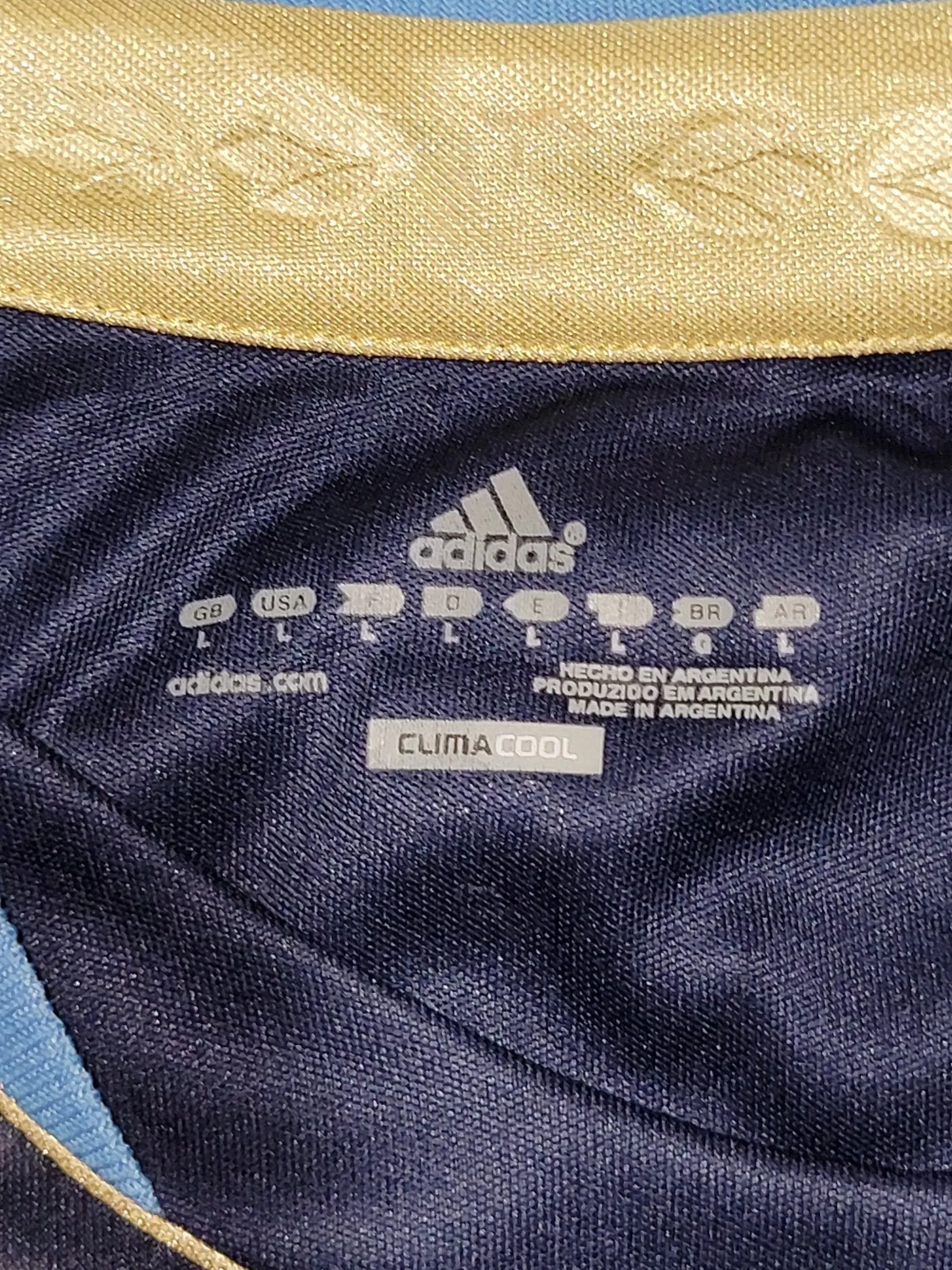 Messi Argentina 2011 2012 FRIENDLY Away Soccer Jersey Shirt L SKU# V88835