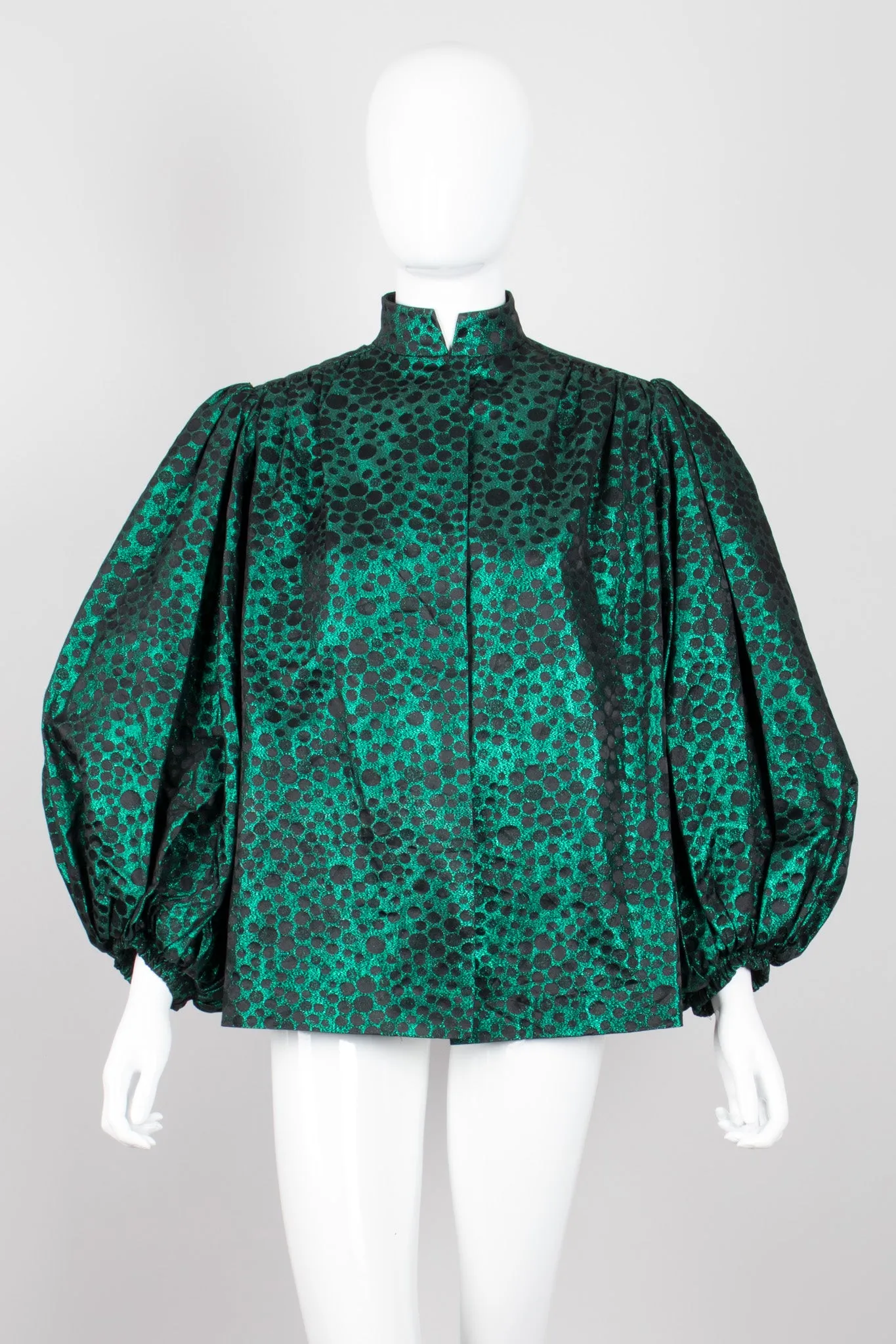 Metallic Balloon Sleeve Jacket