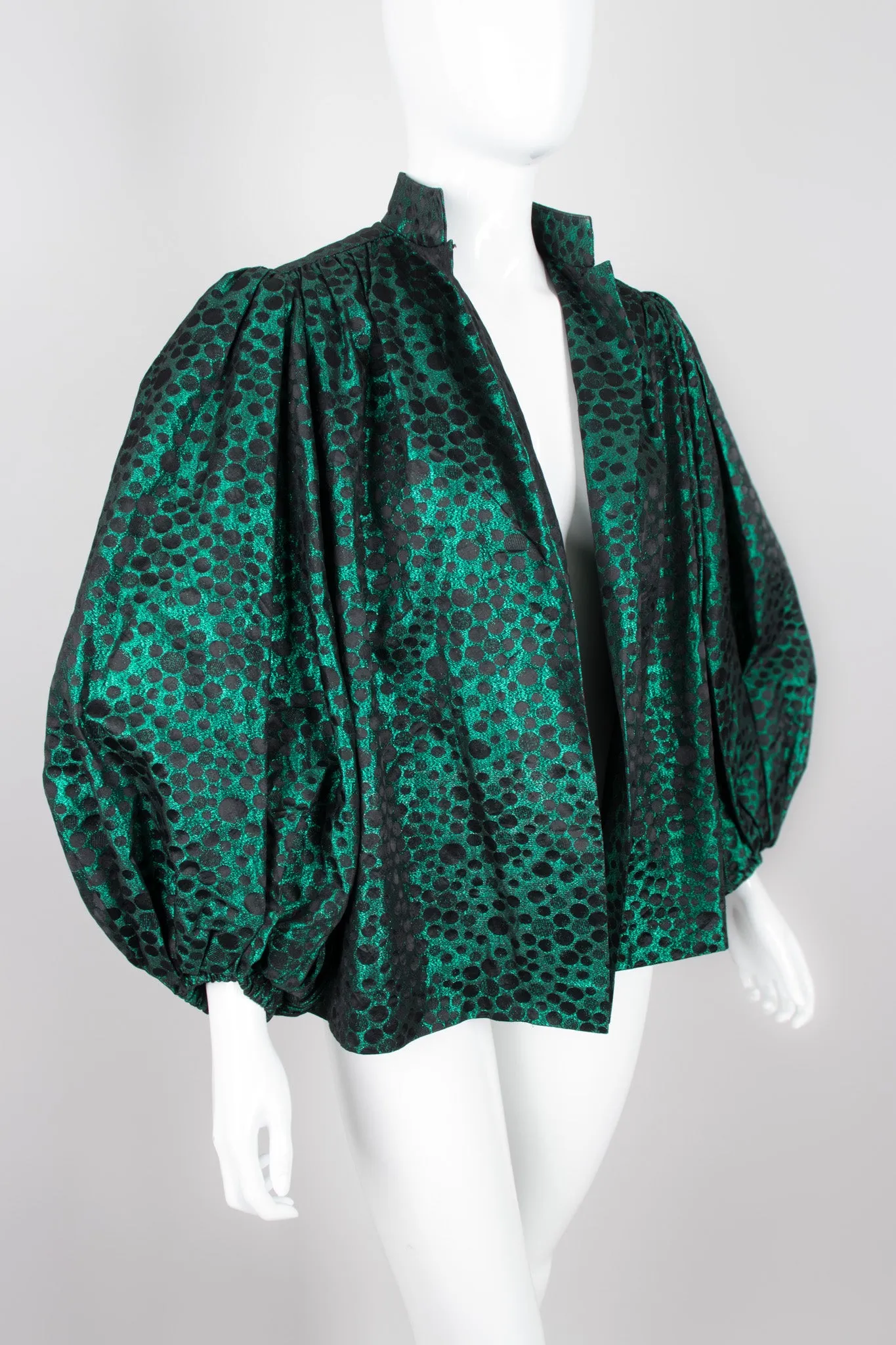 Metallic Balloon Sleeve Jacket