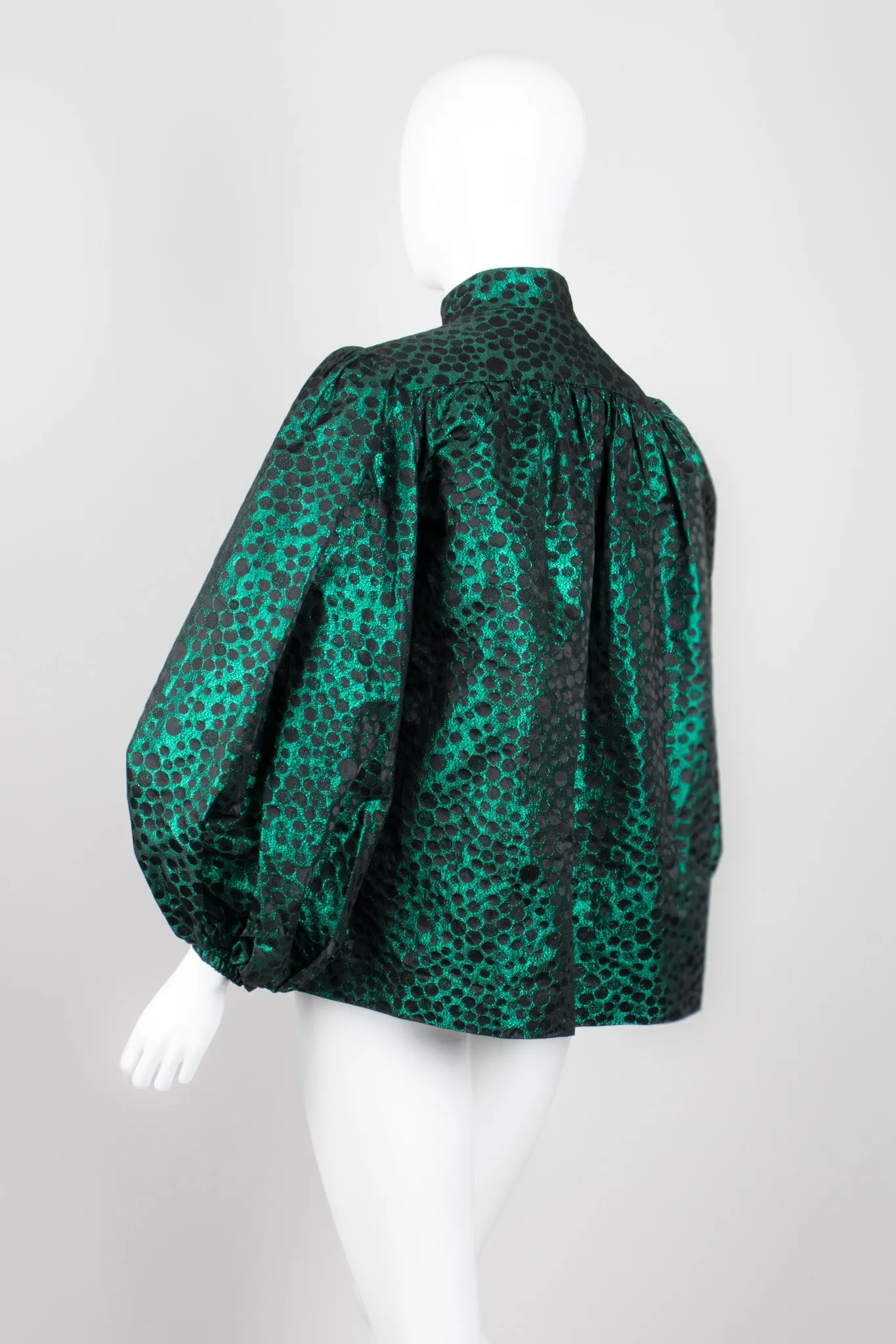 Metallic Balloon Sleeve Jacket