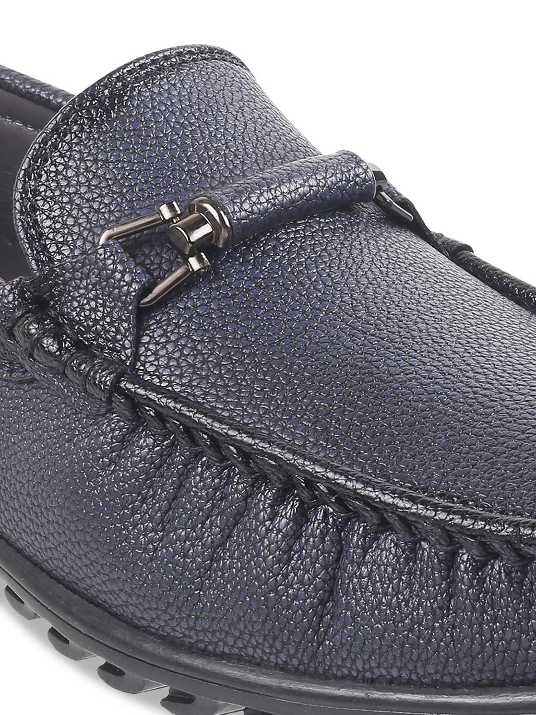 Metro Men Textured Horsebit Loafers