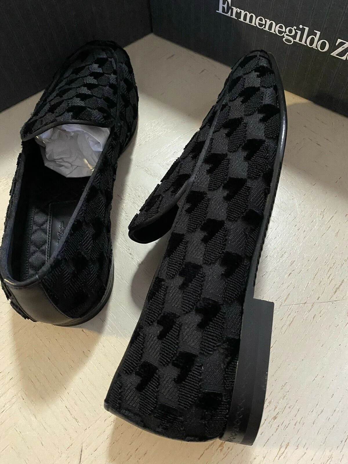 New $650 Ermenegildo Zegna Loafers Shoes Black 13 US Italy
