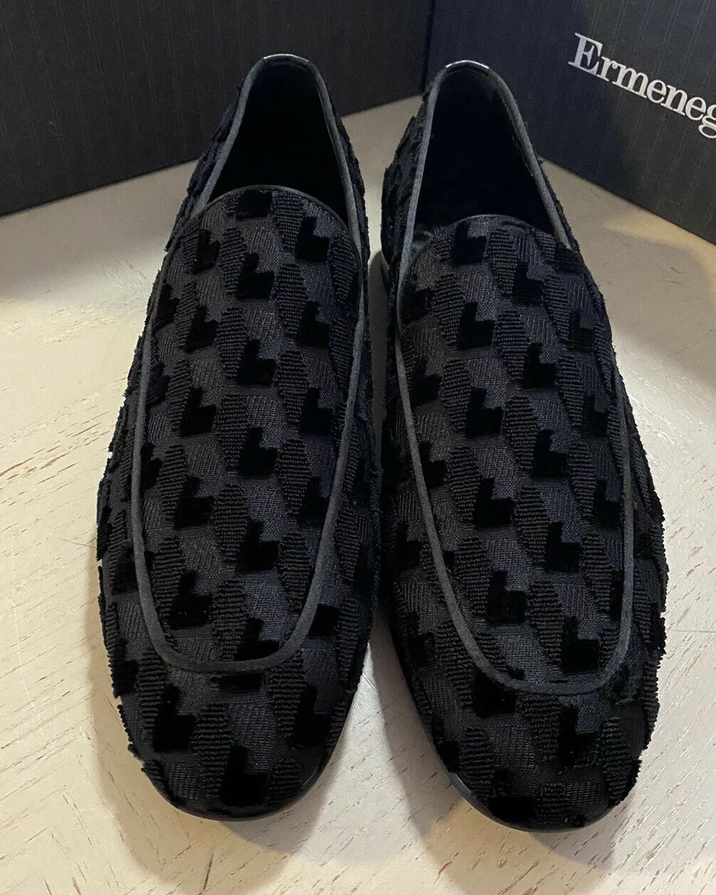 New $650 Ermenegildo Zegna Loafers Shoes Black 13 US Italy
