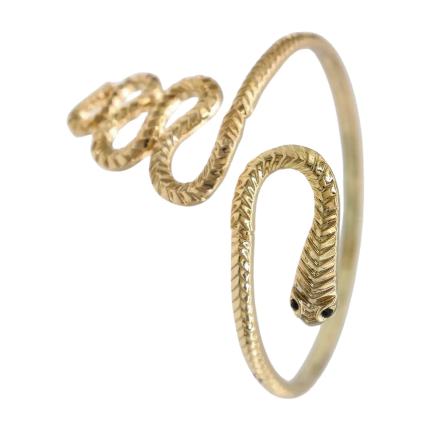 New Women Gold Color Metal Upper Arm Cuff Bracelet Cobra Snake Wrap Around Jewelry