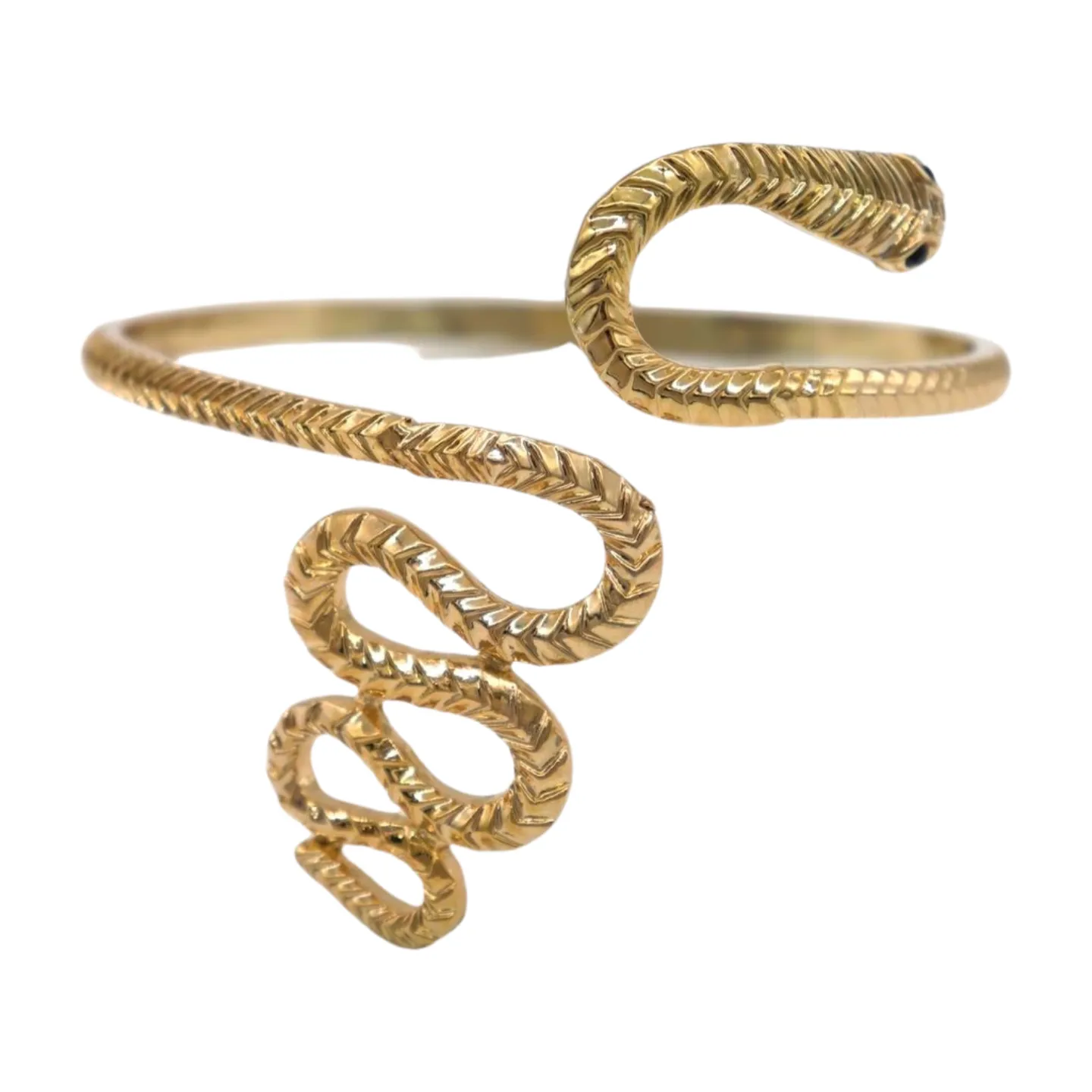 New Women Gold Color Metal Upper Arm Cuff Bracelet Cobra Snake Wrap Around Jewelry