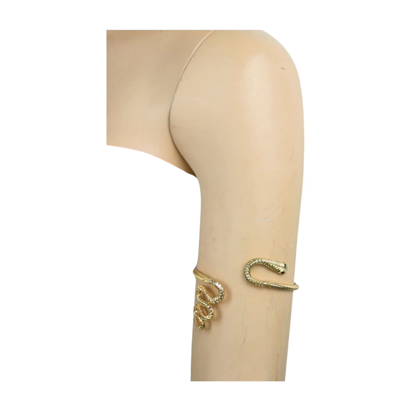 New Women Gold Color Metal Upper Arm Cuff Bracelet Cobra Snake Wrap Around Jewelry