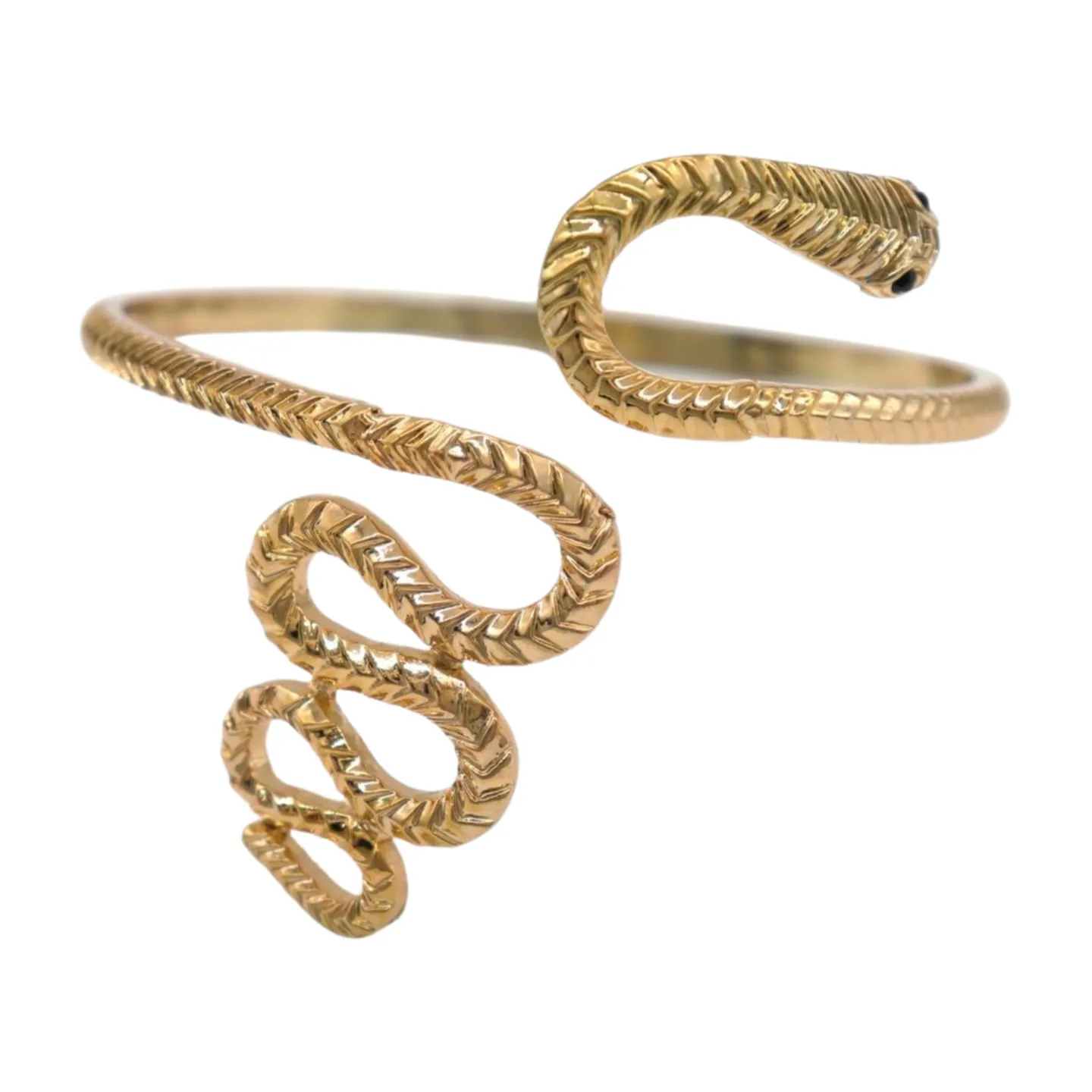 New Women Gold Color Metal Upper Arm Cuff Bracelet Cobra Snake Wrap Around Jewelry
