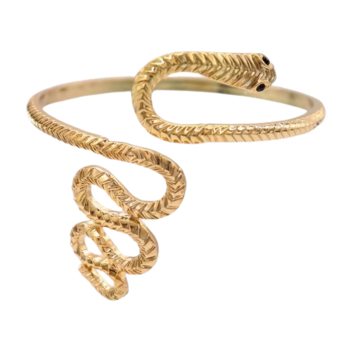 New Women Gold Color Metal Upper Arm Cuff Bracelet Cobra Snake Wrap Around Jewelry