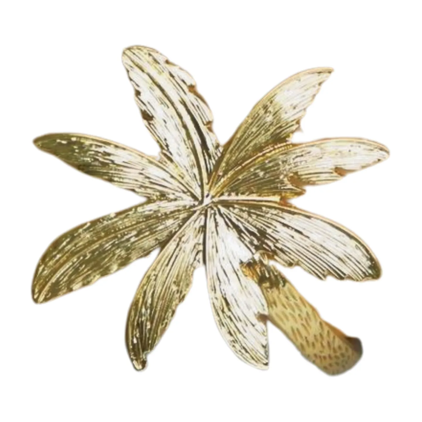 New Women Gold Metal Upper Arm Cuff Bracelet Palm Tree Flower Adjustable Fit Size