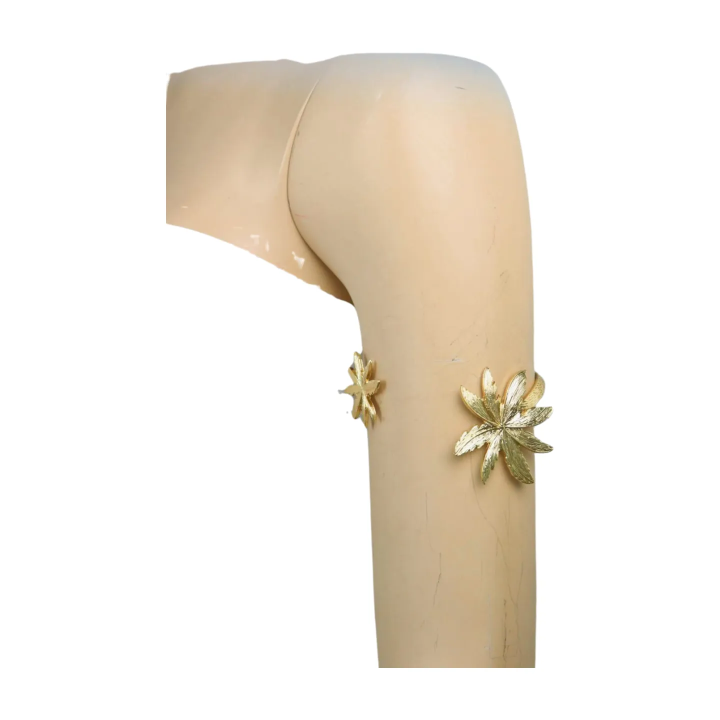 New Women Gold Metal Upper Arm Cuff Bracelet Palm Tree Flower Adjustable Fit Size