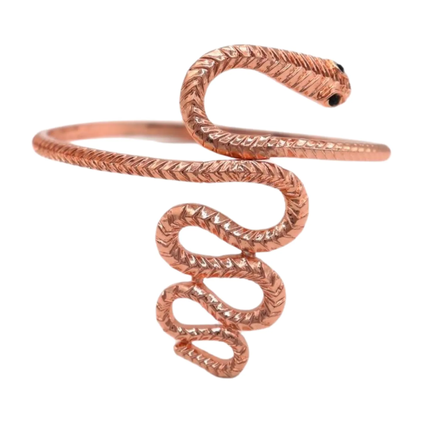 New Women Rose Gold Color Metal Upper Arm Cuff Bracelet Cobra Snake Wrap Around
