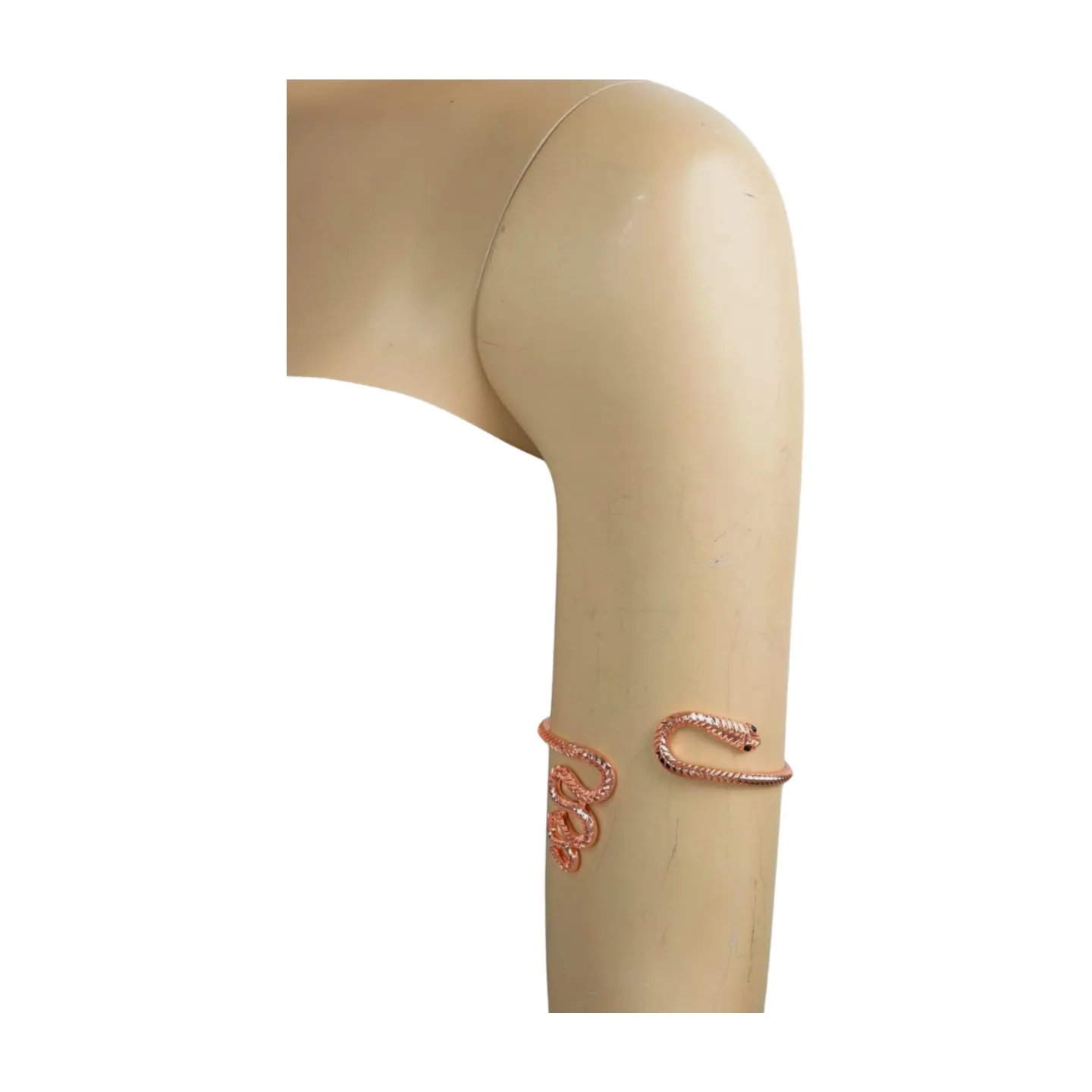 New Women Rose Gold Color Metal Upper Arm Cuff Bracelet Cobra Snake Wrap Around