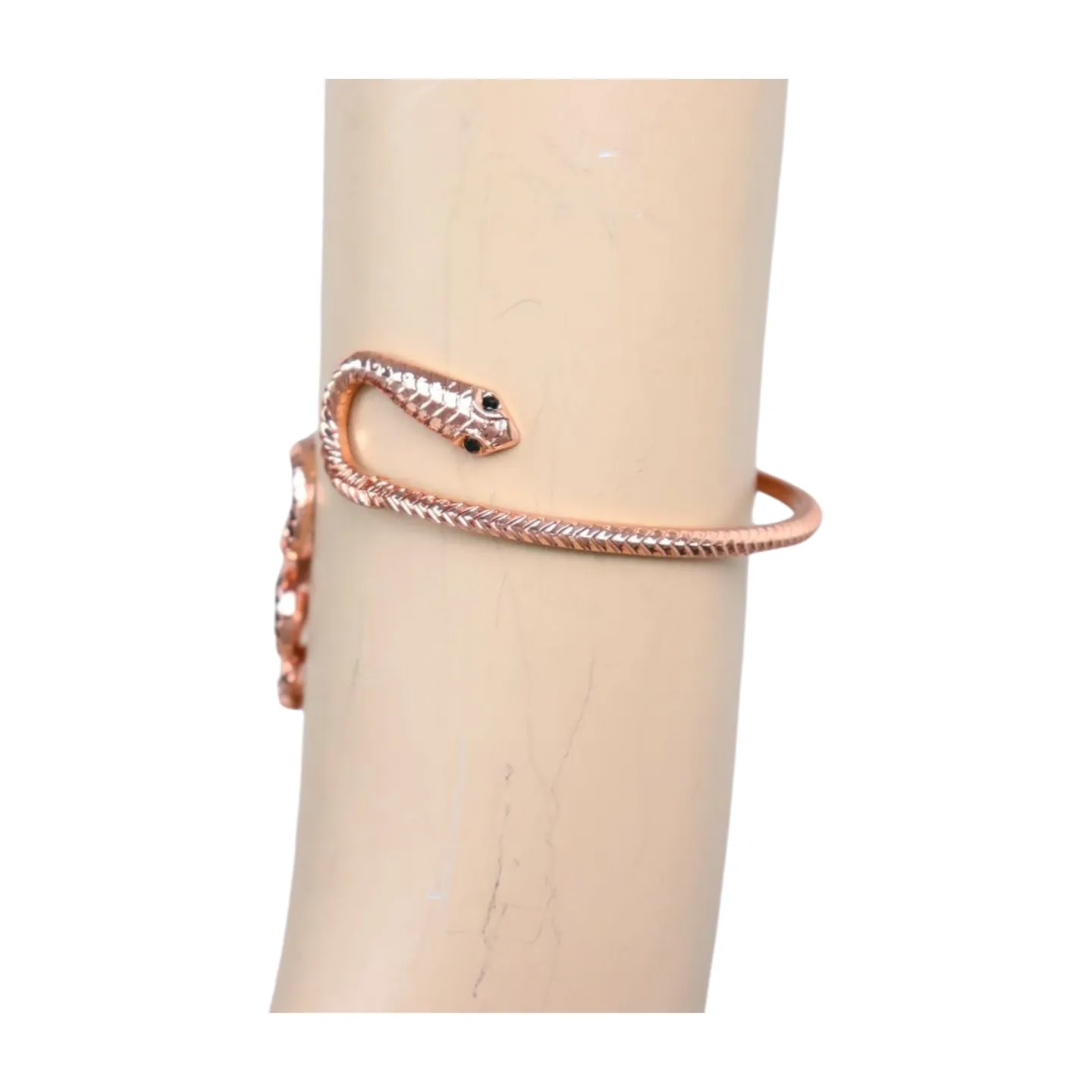 New Women Rose Gold Color Metal Upper Arm Cuff Bracelet Cobra Snake Wrap Around