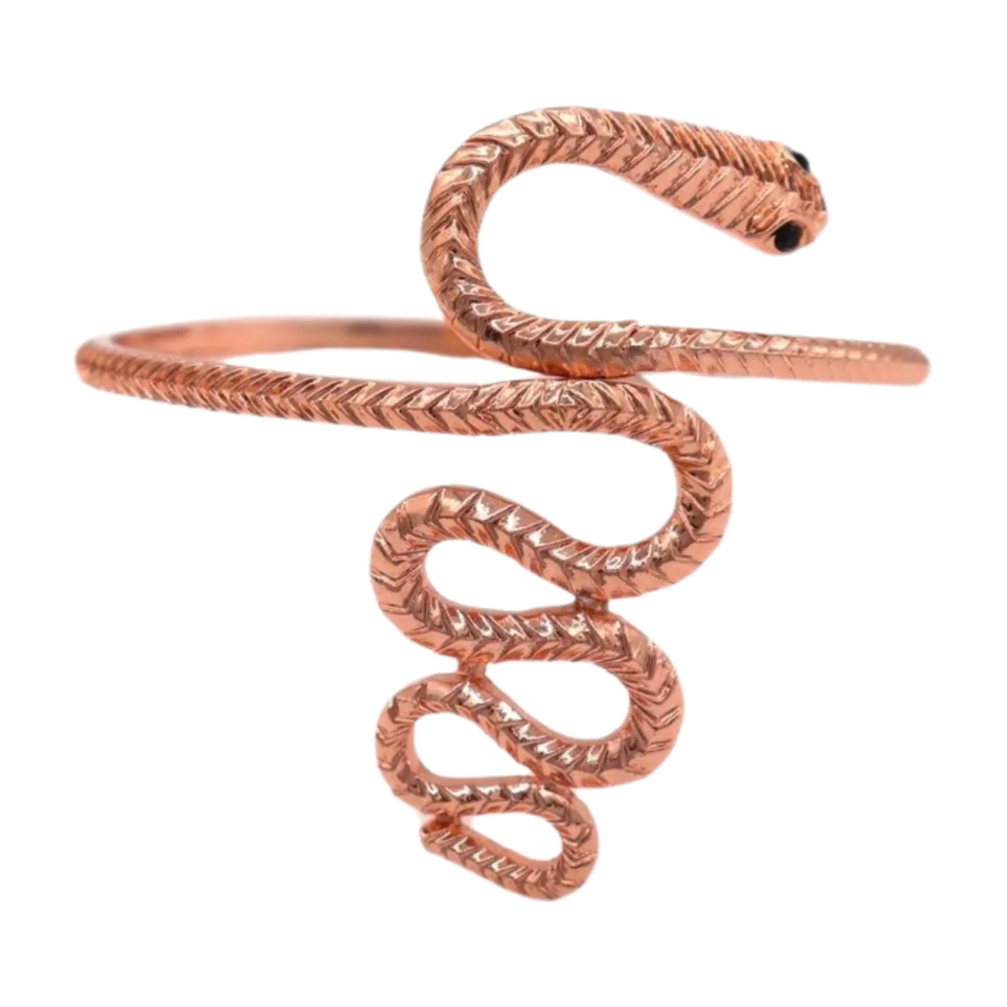 New Women Rose Gold Color Metal Upper Arm Cuff Bracelet Cobra Snake Wrap Around