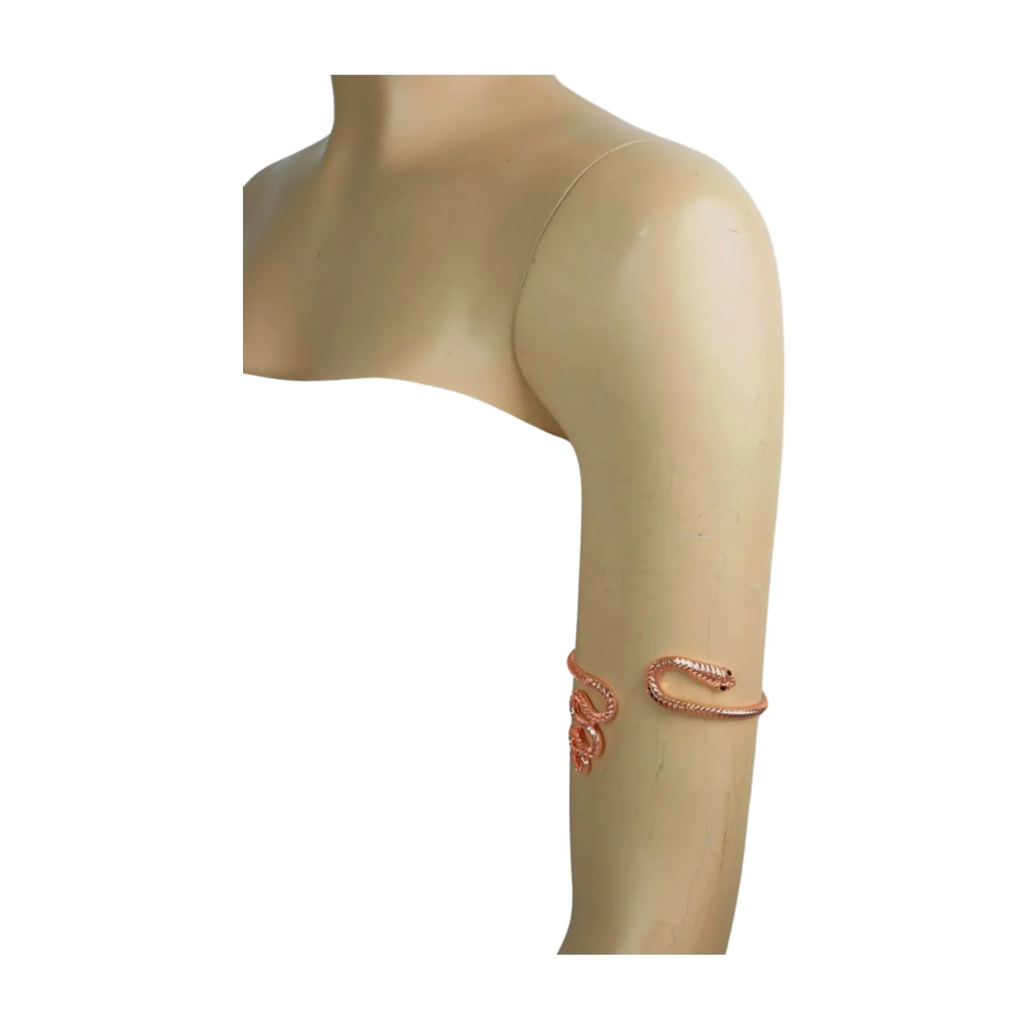 New Women Rose Gold Color Metal Upper Arm Cuff Bracelet Cobra Snake Wrap Around