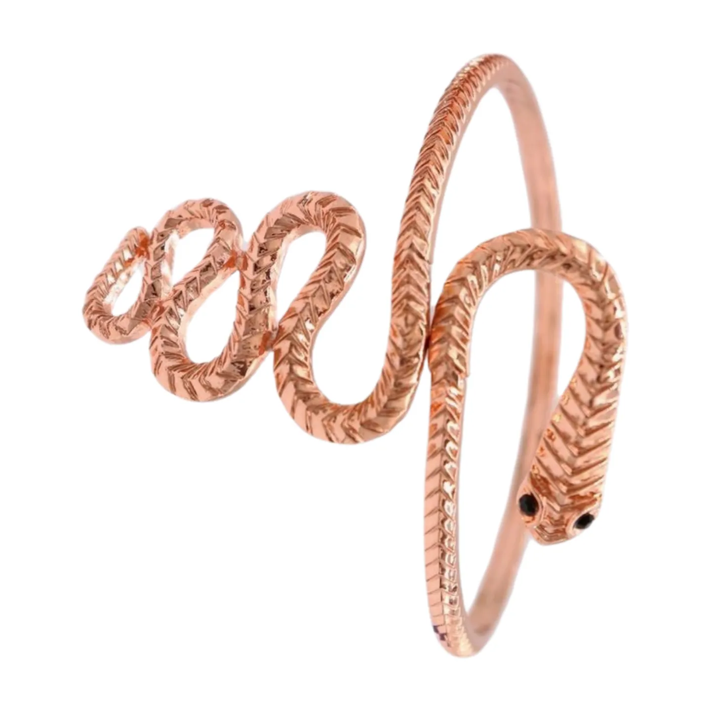 New Women Rose Gold Color Metal Upper Arm Cuff Bracelet Cobra Snake Wrap Around