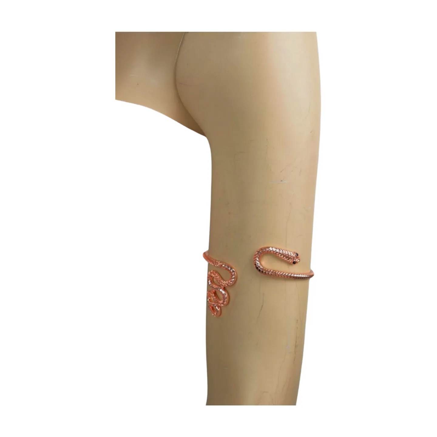 New Women Rose Gold Color Metal Upper Arm Cuff Bracelet Cobra Snake Wrap Around