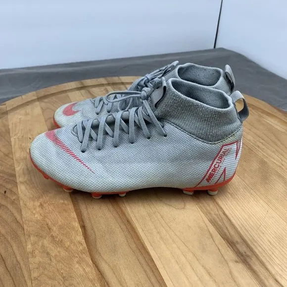 Nike Kid Mercurial Superfly 6 Academy FG Soccer Cleats AH7337-060 Wolf Grey Y1.5