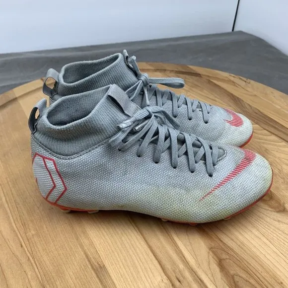 Nike Kid Mercurial Superfly 6 Academy FG Soccer Cleats AH7337-060 Wolf Grey Y1.5