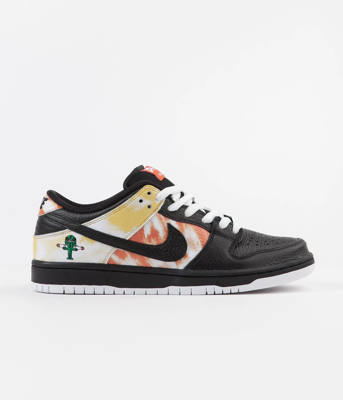 Nike SB 'Raygun Tie-Dye' Dunk Low Pro Shoes - Black / Black - Orange Flash