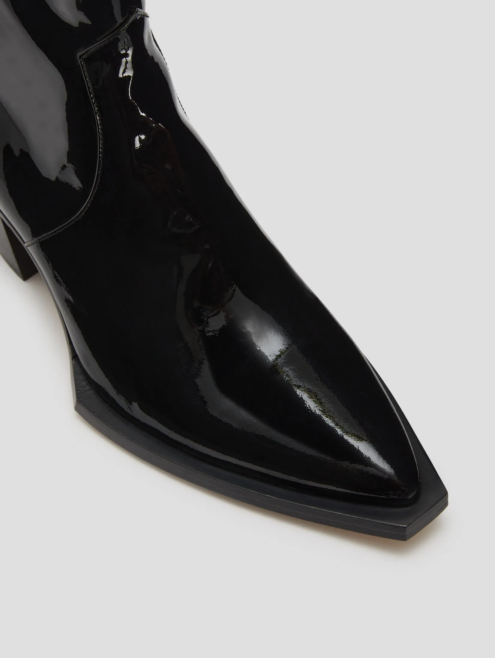 NOVA 60MM ANKLE BOOT IN BLACK PATENT