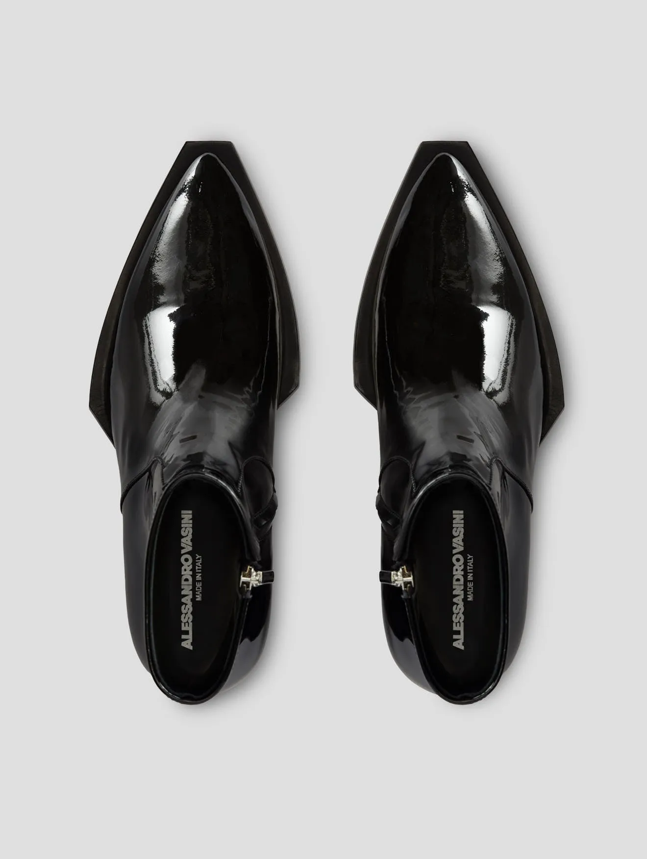 NOVA 60MM ANKLE BOOT IN BLACK PATENT
