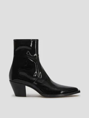 NOVA 60MM ANKLE BOOT IN BLACK PATENT