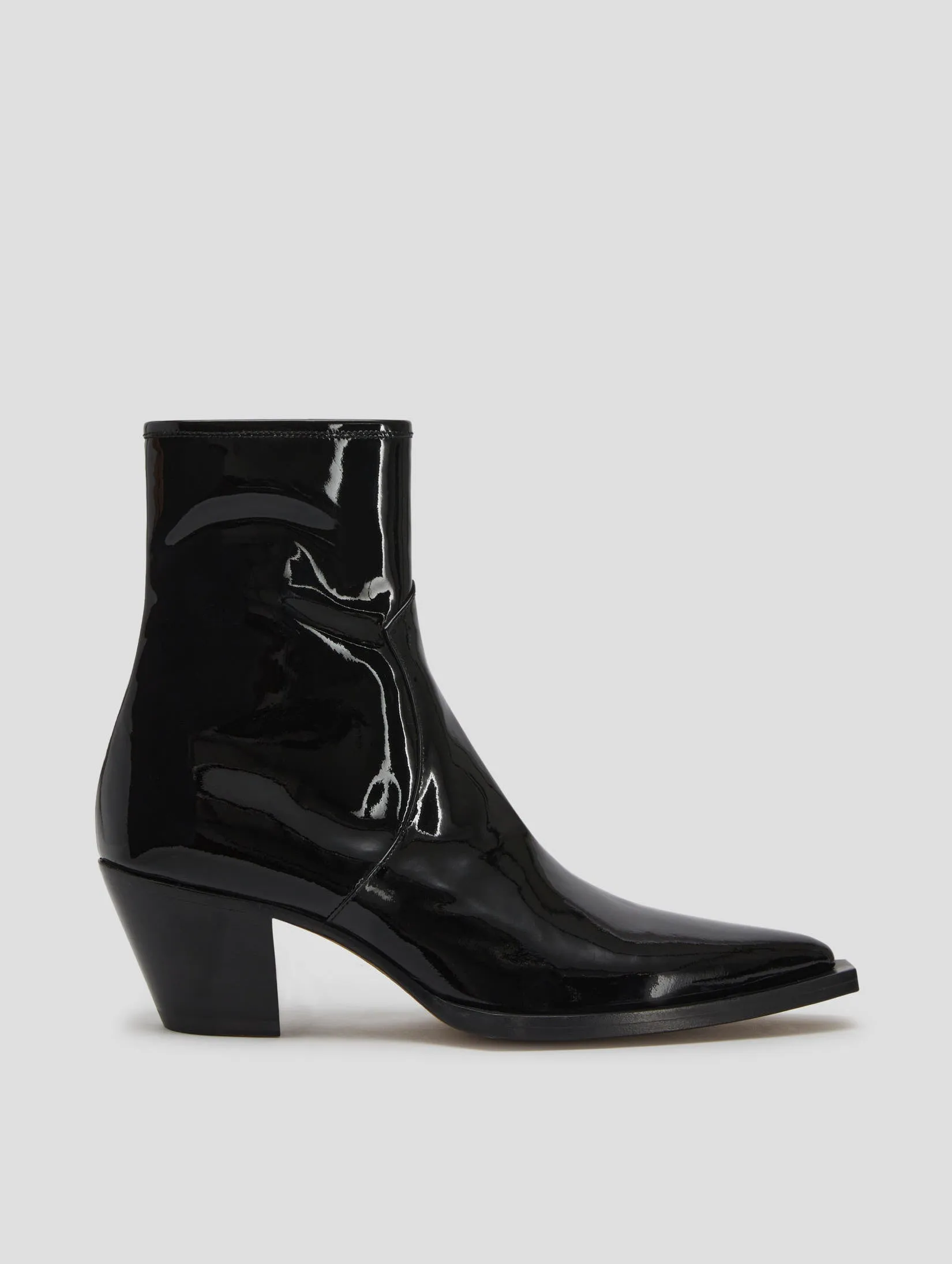 NOVA 60MM ANKLE BOOT IN BLACK PATENT