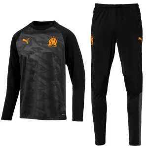 Olympique Marseille soccer black training sweat tracksuit 2019/20 - Puma