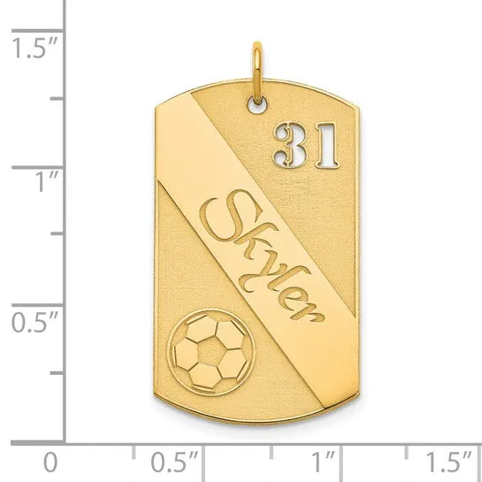 Personalized Soccer Ball Dog Tag Charms